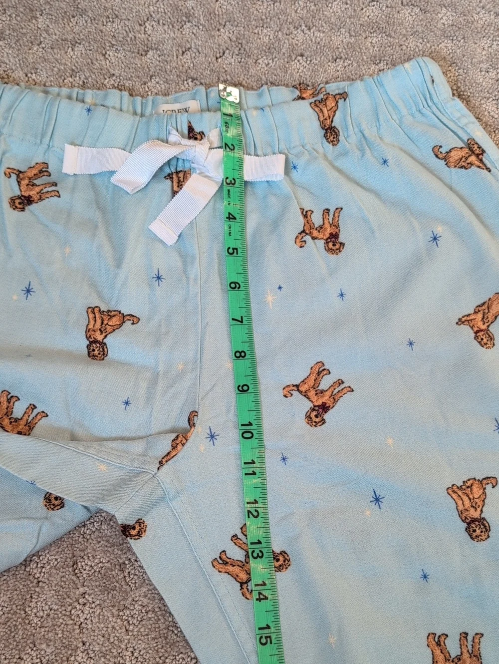 J.Crew Flannel Pajama Bottoms With Goldendoodle  Dog Print